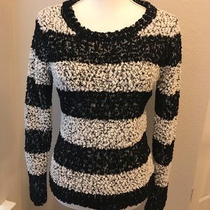 Super Soft Striped Black & White Sweater